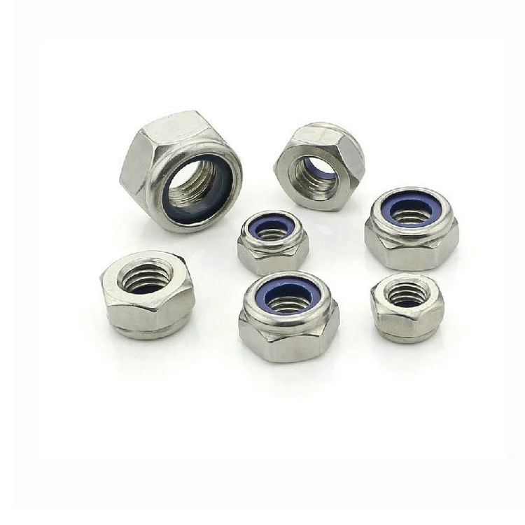 Made Carbon Steel DIN982 985 Nylon Insert Lock Nuts Zincplate Blue Ring SQUARE NUTS DIN315 DIN557 DIN934 DIN986 DIN6923