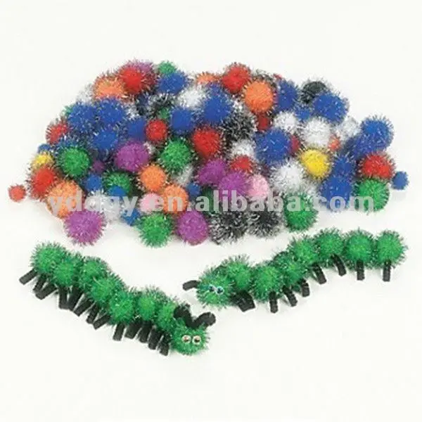 
stock craft supplies craft tinsel pom poms and craft 30mm chenille stems for toy accessories 