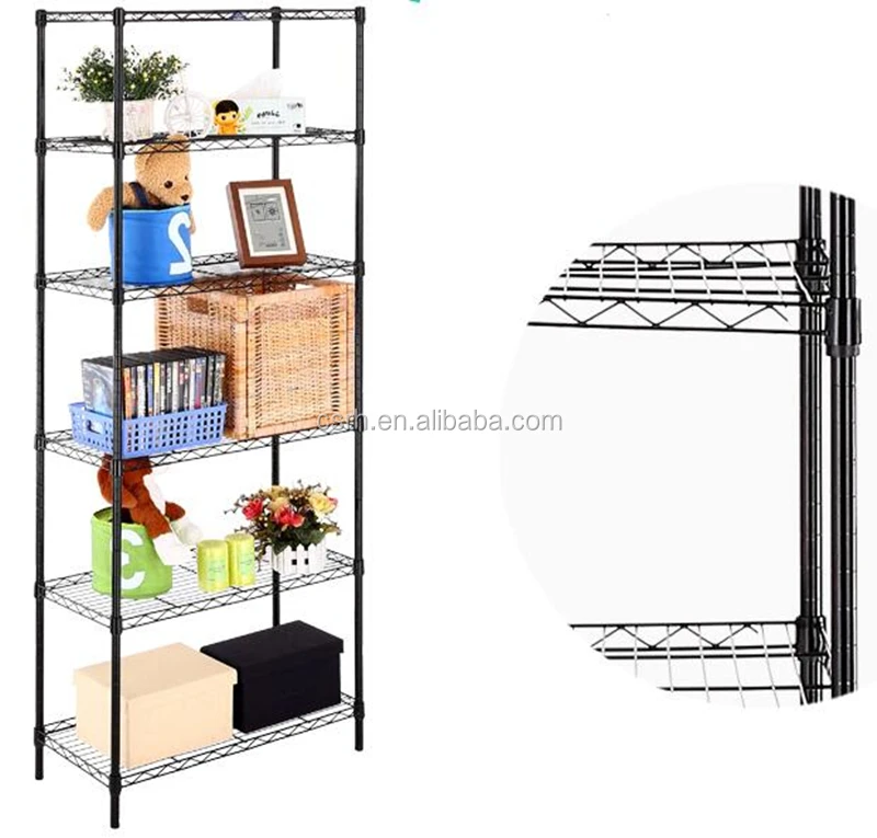 RH-WS7033170B -6  storage shelf rack     700*330*1700mm Light Duty Six Layers Storage Wire Shelf