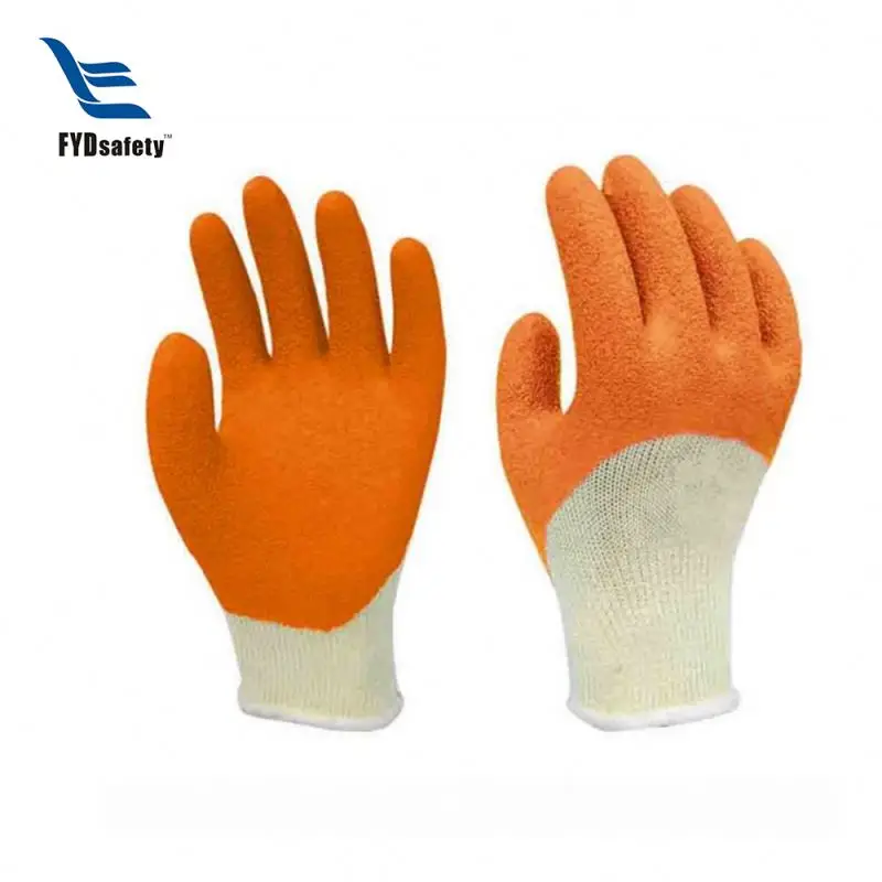 China Black Wrinkle Cut Resistant Cotton Latexed Coated Gloves