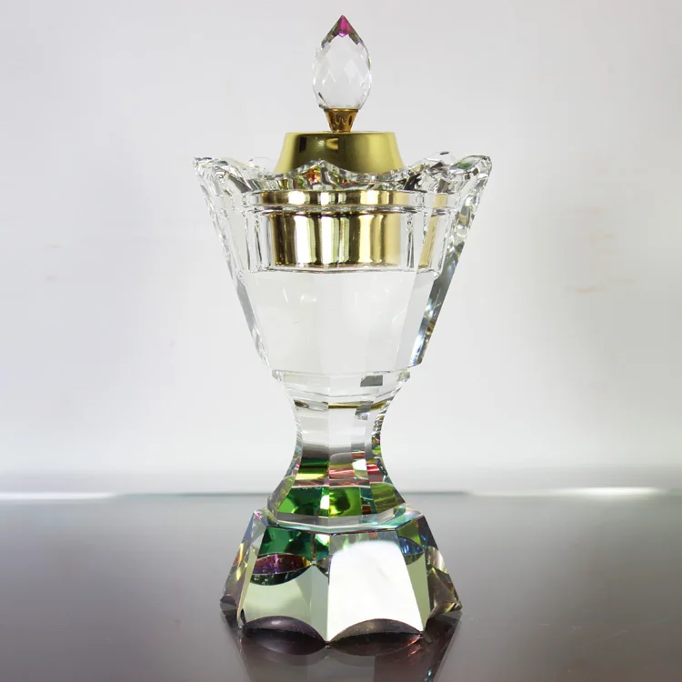 Уникальный масло парфюмерное с украшением в виде кристаллов Копченый курильница для благовоний