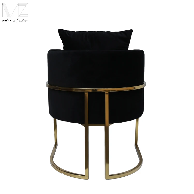 Modern Living Room Furniture Velvet Fabric Wholesale Hotel Chair Luxury Style Leisure Lounge Chair with Stainless Steel Legs