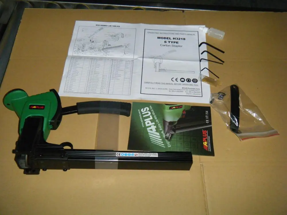 H3218, MANUAL CARTON STAPLER, 32.1mm CROWN, 0.9X1.9mm SHANK, 15&18mm LENGTH
