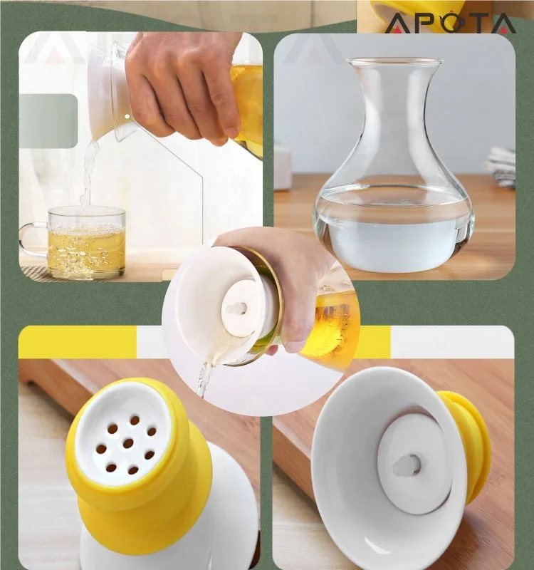 Factory Direct Supply  Glass Pitcher Water/Tea/Juice Glass jug with ceramic filter lid