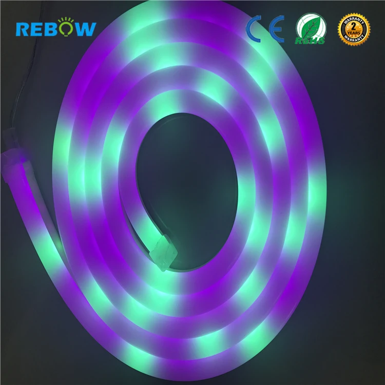 Silicon ip68 waterproof dream color flex strip 24V 60 pixel ws2812 ws2811 dmx rgb led neon flex