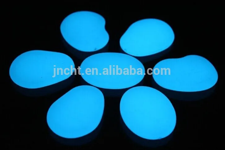 glow in the dark pebble stone blue