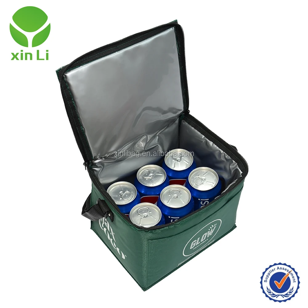 6 cans small soft beer cooler bag