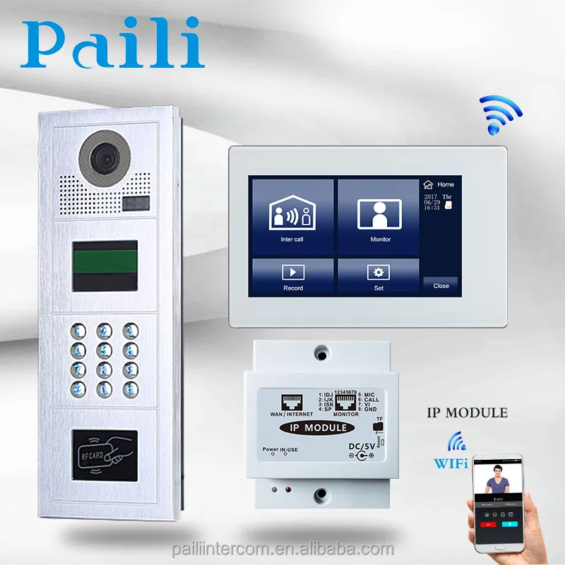 Touch screen video door phone commax Saful TS-WP708 security camera system smart video door bell