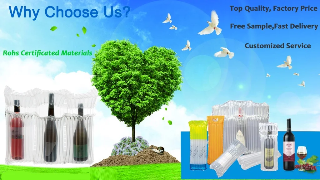 Cheap Price  Protective Wine Bottle Inflatable Air Column Bag Factory