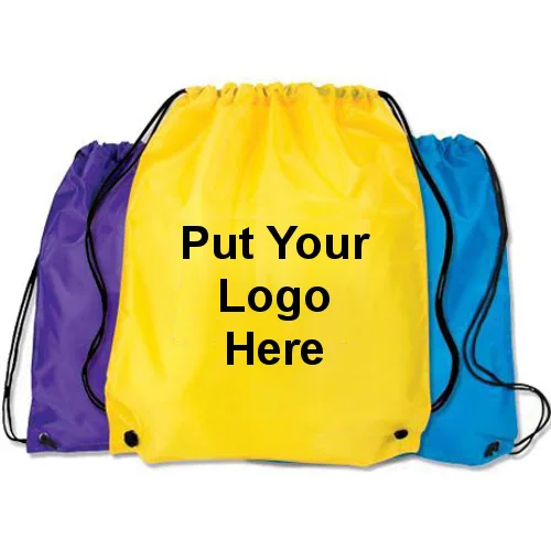 210D polyester backpack  sublimation printed promotional drawstring bag oem