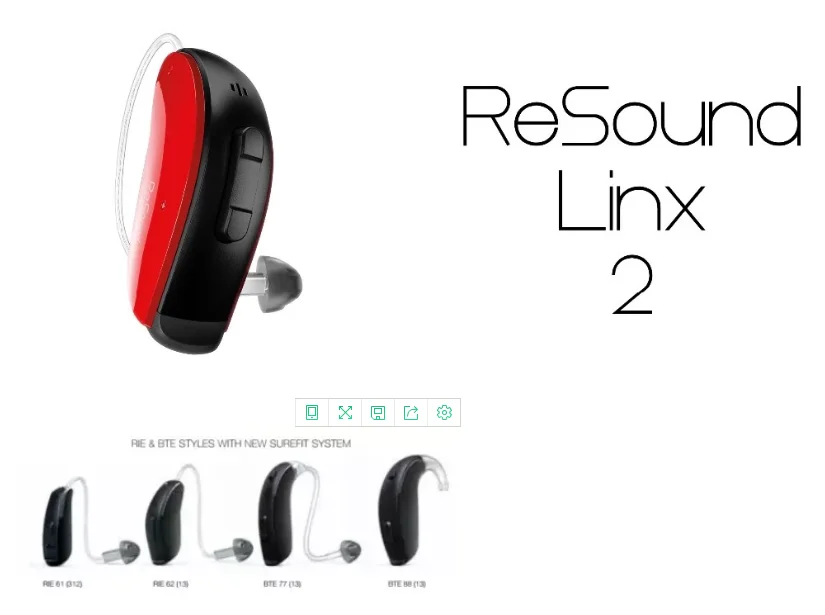 
ReSound LiNX2 56-DW RIE Hearing Aid Digital Programmable 