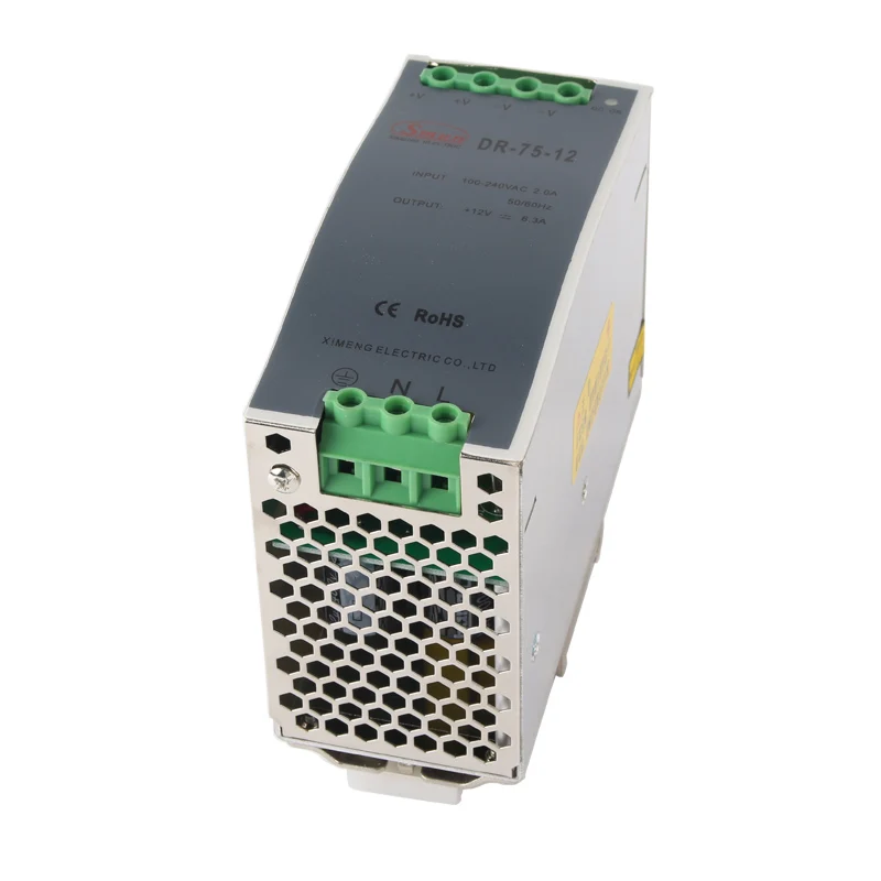 SMUN DR-75-12 Universal AC Input 75W 12V 6.3A DC Output Din Rail Power Supply