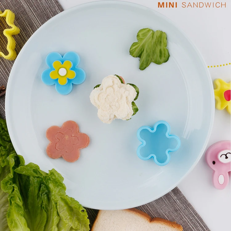 Mini Sandwich Cutters Shapes Set for Kids Plastic Bento Sandwich Cutters Molds
