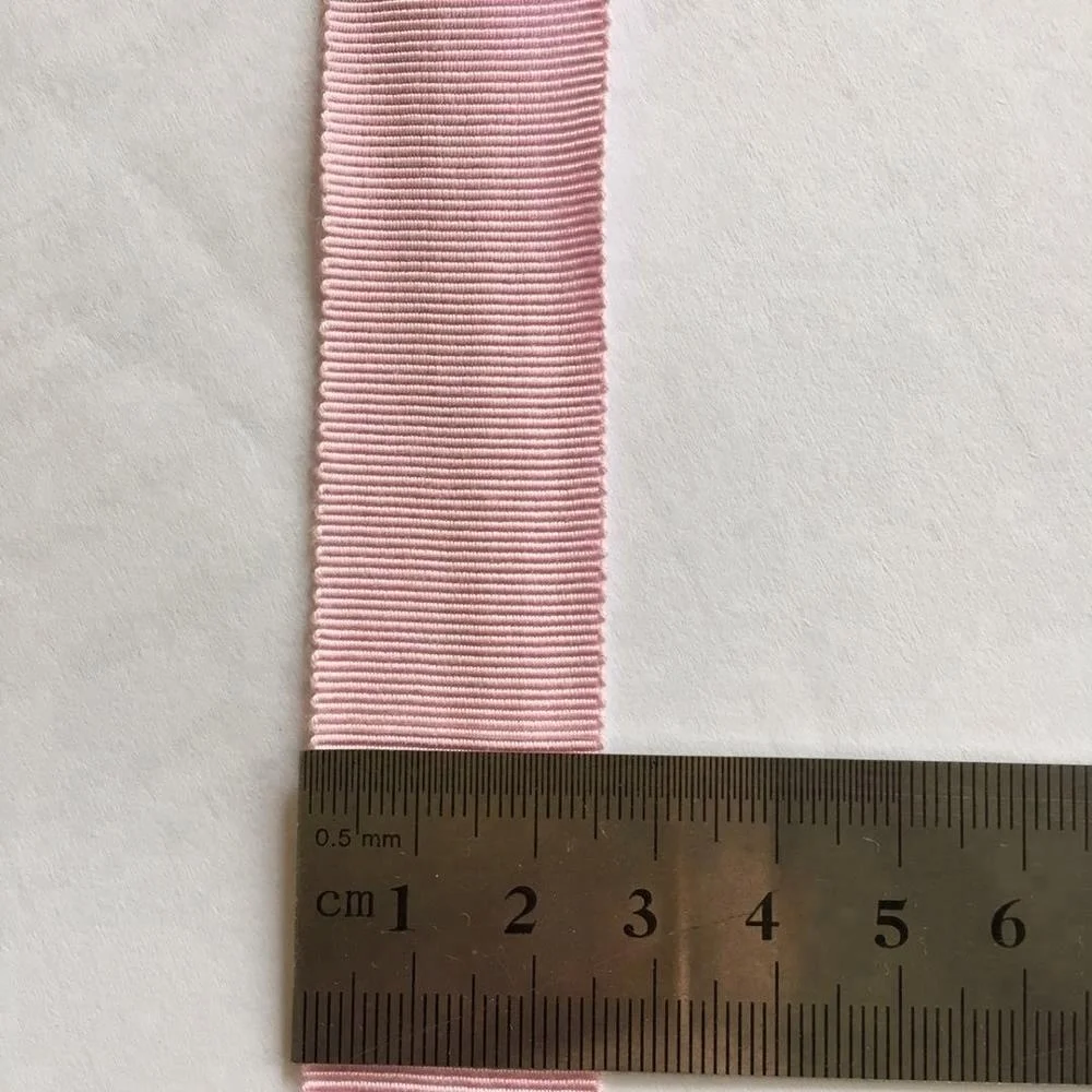 Manufacture wholesale  1 inch pink color Soft Grosgrain Rayon Cotton Viscose Ribbon for Hat and garment and gift wrapping