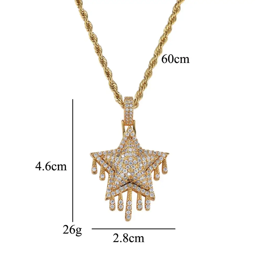 CN041 Hip Hop  Pendant Copper Micro pave with CZ stones Necklace Jewelry for men and women
