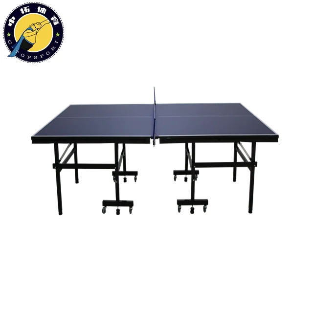 Indoor single folding tennis ping pong table with small wheel
