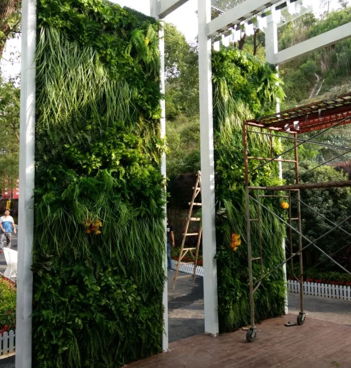 
Plastic artificial plant green wall artificial green wall 