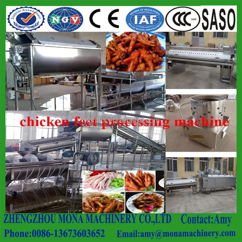 Chicken Feet Peeling Machine Factory Produce Poultry Chicken Feet Paws Peeling Cutting Machine Production Line
