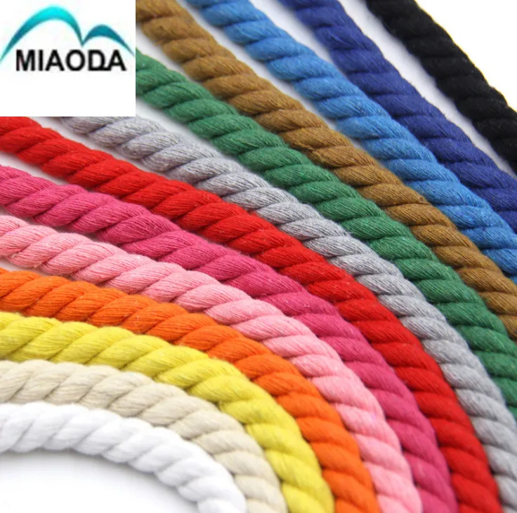 Wholesale 3-strand twisted cotton rope/10mm macrame cord/decor DIY cords