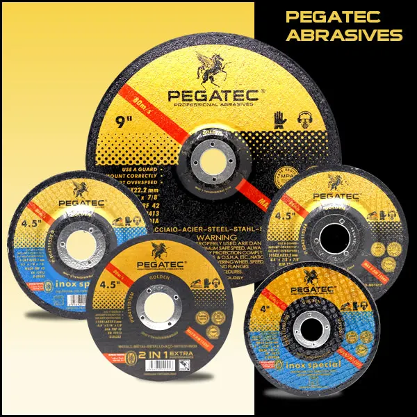
9' 230x6.0x22.2mm T27 pegatec depressed center grinding wheels 