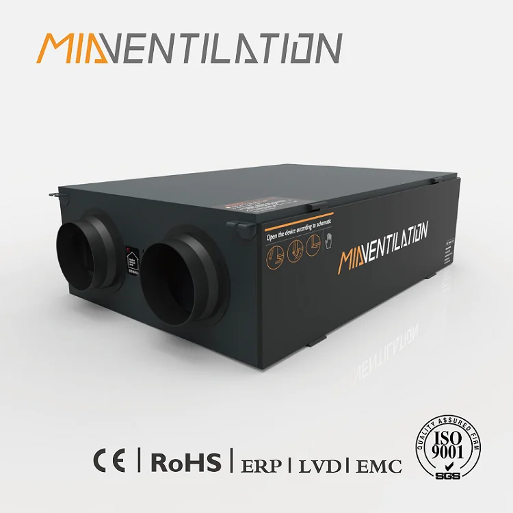 CE Certificate 1500 m3/h ERV HAVC Central Ceiling Industrial Heat Recovery Fresh Air Ventilation System supply air handling unit