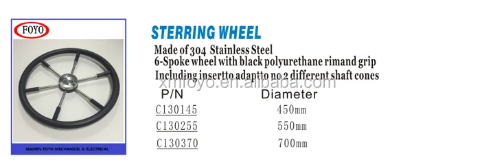 
Diameter 550mm Marine boats 6 spoke wheel 