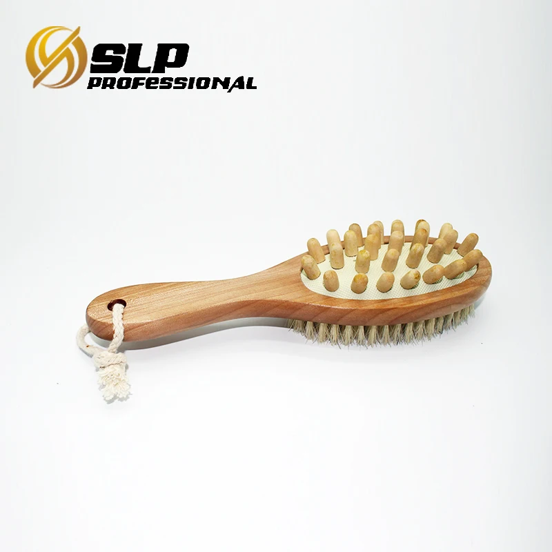 Двойная используемая щетка для сухой и массажной ванны для очистки