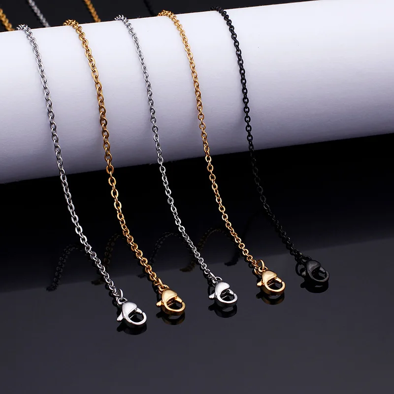 Hot sell 316L Stainless steel curb chain fashion necklace 18k gold chain manufacture