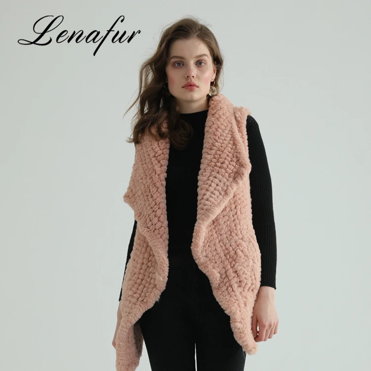 Хорошая цена реальная 100% натуральная жилет вязать кролика Меховой жилет