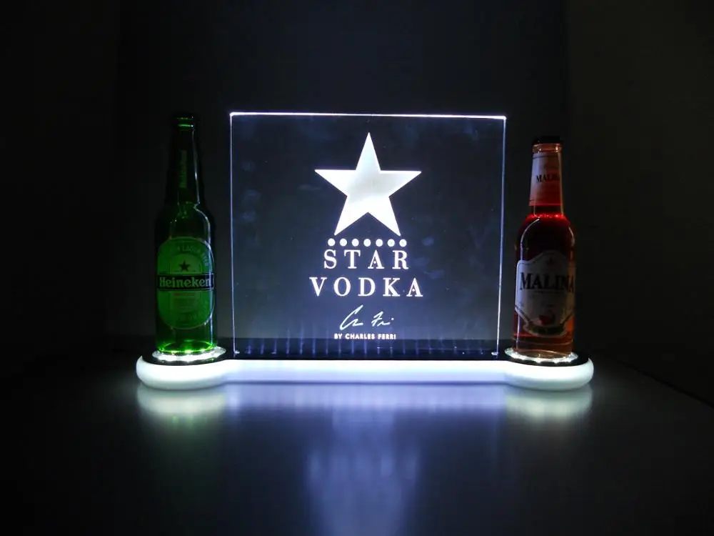 Back Bar Single Beer Bottle Glorifier Light Up Beer Bottle Display
