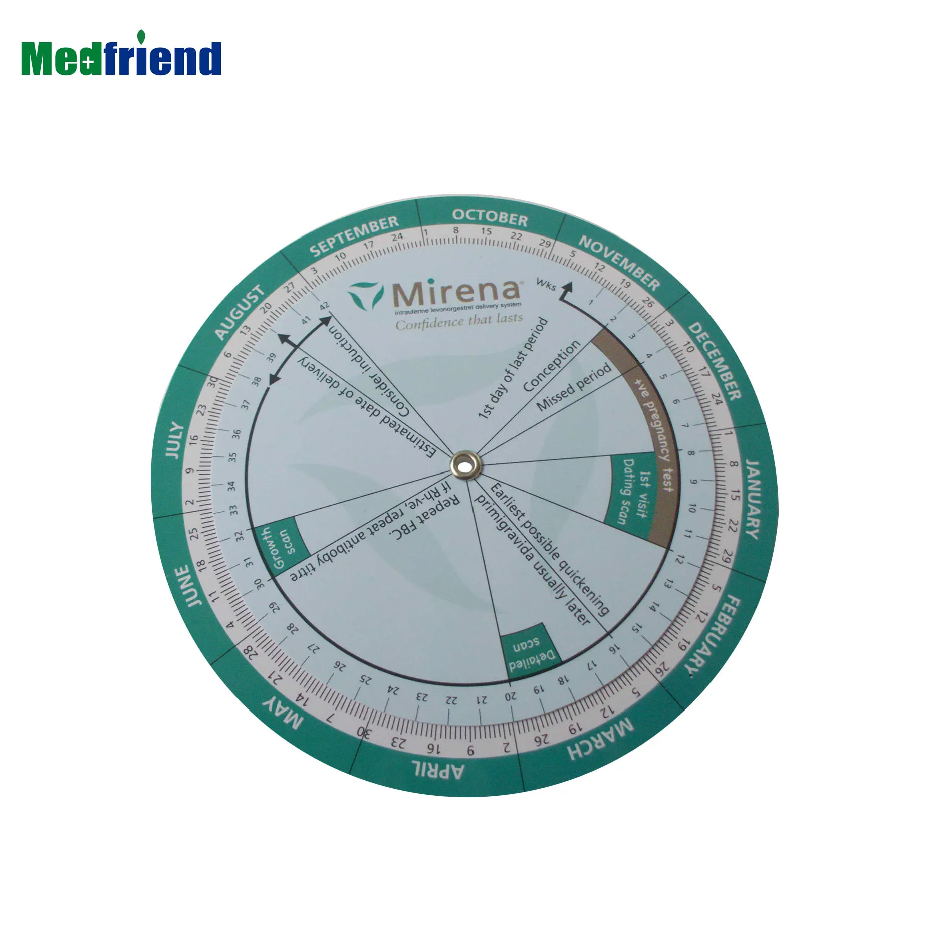 Plastic EDD  Caculator  Pregnancy Due Date Calculator Wheel Ruler  Gynecologist Ruler  for Nurses, Midwifery,  Pregnant Woman