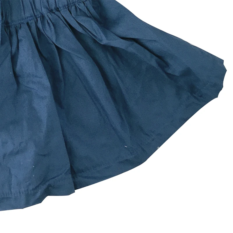 Multi Purpose Children Clothes Solid Blue Flutter Sleeve Design Frock Bow Design Cloth