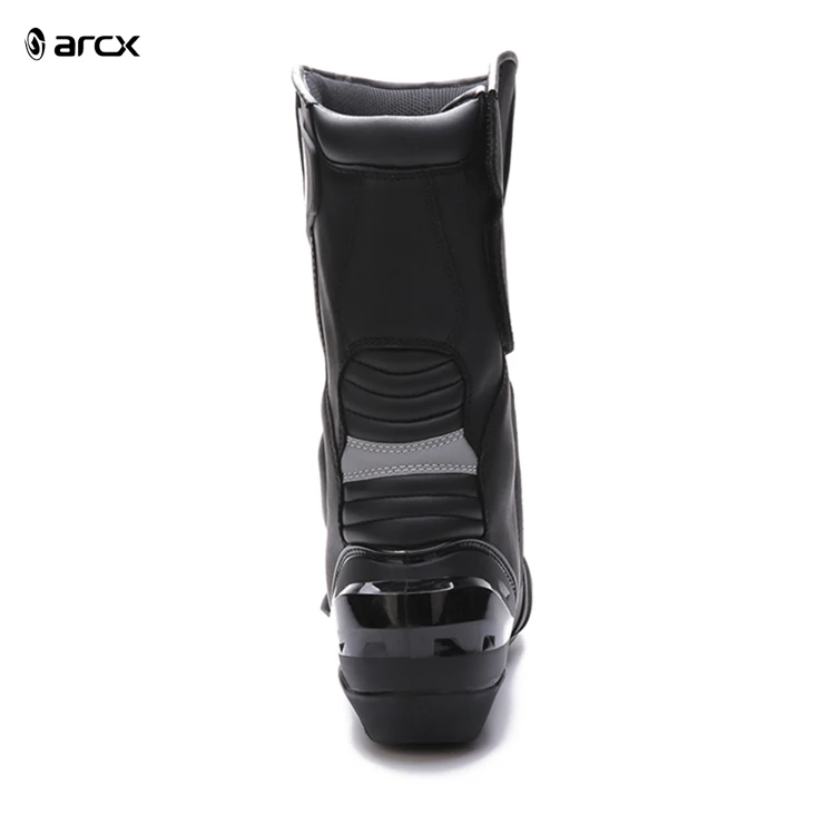 ARCX Mens Leather Speed Biker Motorcycle Boots Racing Motorbike Shoes Motorcycle Auto Racing Wear Boots