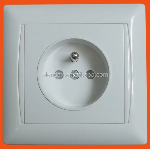 French style flush mounting 16A 3 pin wall socket outlet French socket (F6610)