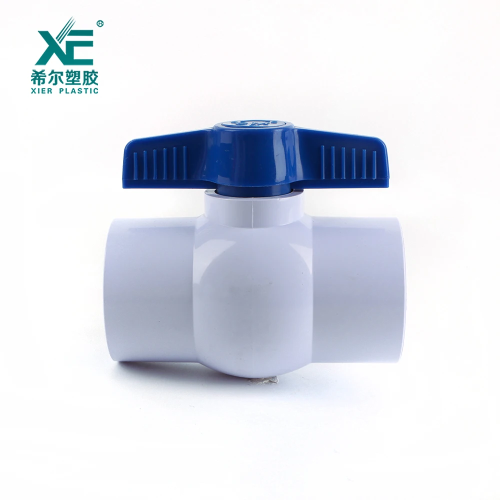 Blue butterfly handle pvc 2 inch thread compact ball valve
