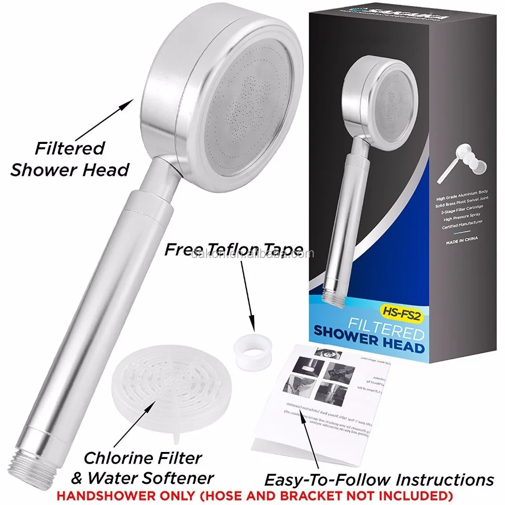 High Pressure Ionic Dechlorinator & Softener Metal Hand Showerhead, Best Filtration for Dry Skin & Hair Loss (HANDSHOWER ONLY)