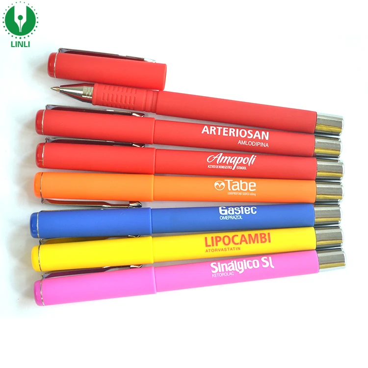 
Custom Popular Promotion Rubber Pen, Cheap Color Plastic Gel Pen With Logo 