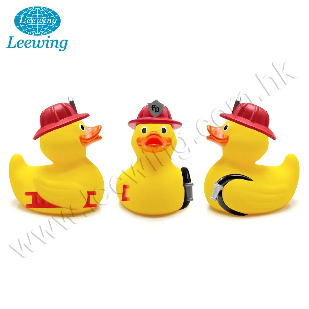 Лидер продаж, рекламный подарок, пластиковая ПВХ виниловая игрушка для ванной, индивидуальная Пожарная служба, пожарный герой, логотип, печатная Желтая резиновая утка