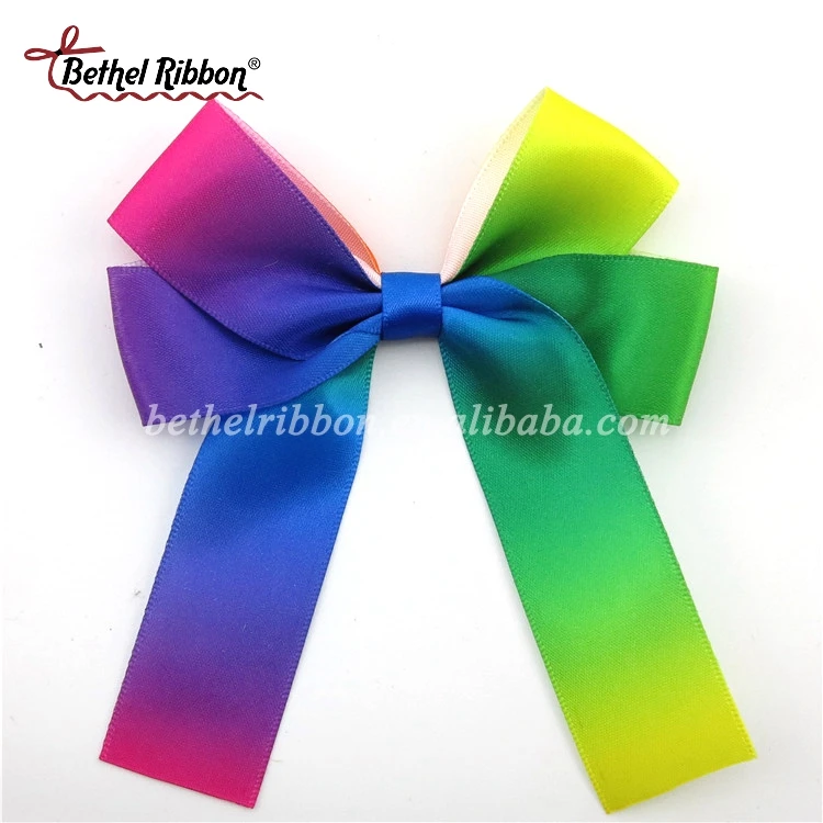 Custom decoration red ribbon bow with elastic loop