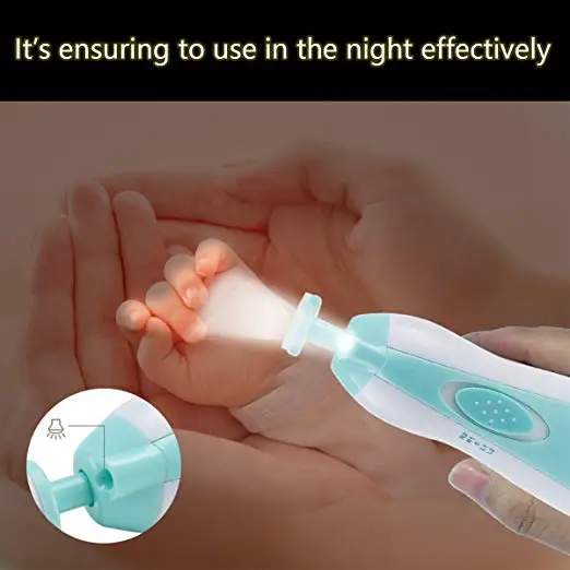 
Safe Electric Baby Nail Trimmer, Baby Nail File Kit, Additional Replacement Heads, Newborn Toddler Toes and Fingernails, Trim 