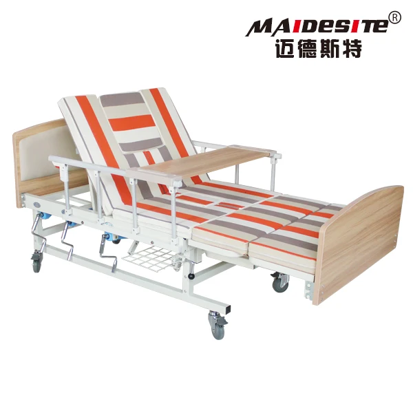 Back adjustable patient used steel manual hospital style beds for home