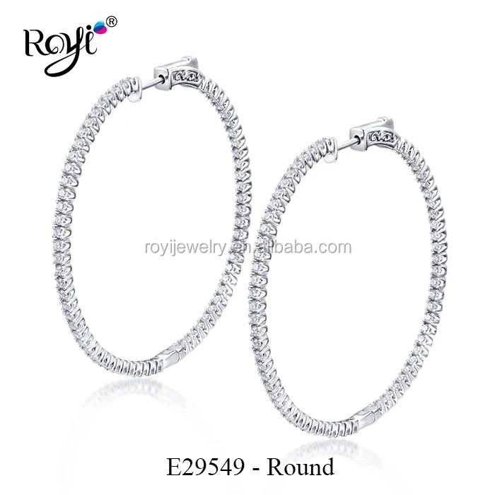 
Royi 50mm round earrings classic ladies 925 sterling silver huggie hoop earrings wholesale 
