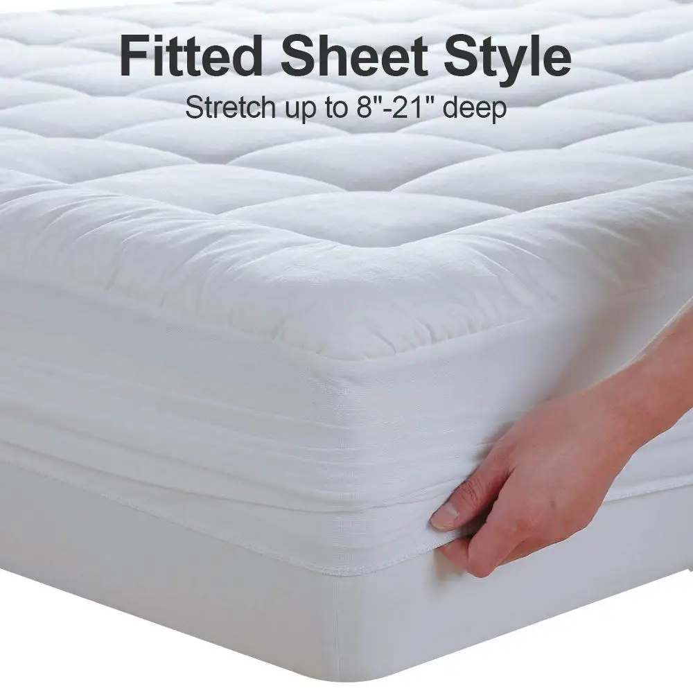 
Hotel Collection Queen Size Cotton Pillow Top Fitted Mattress Pad Cover 