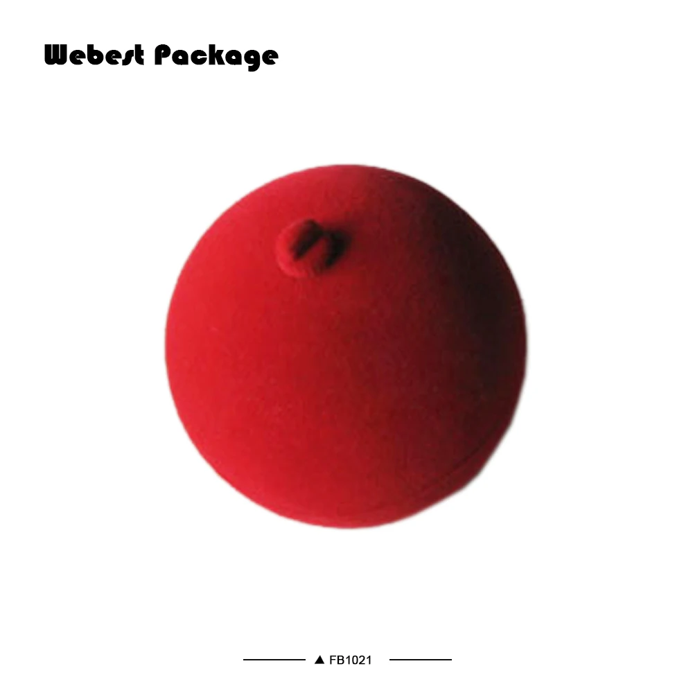 
Webest factory jewelry necklace set velvet red flocking double ring box heart 