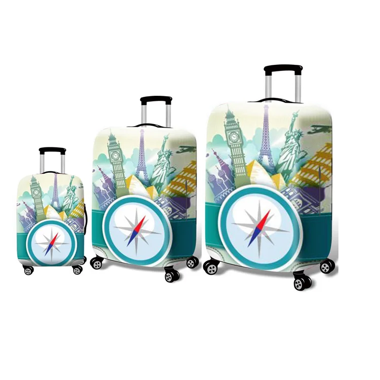 2021 new Custom Printed Luggage Covers Elastic Protective Waterproof Polyester Spandex Suitcase Cover