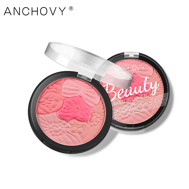 
Ready To Ship ANCHOVY 5 colors Flower Style Natural Mineral Baked Blusher For Face 