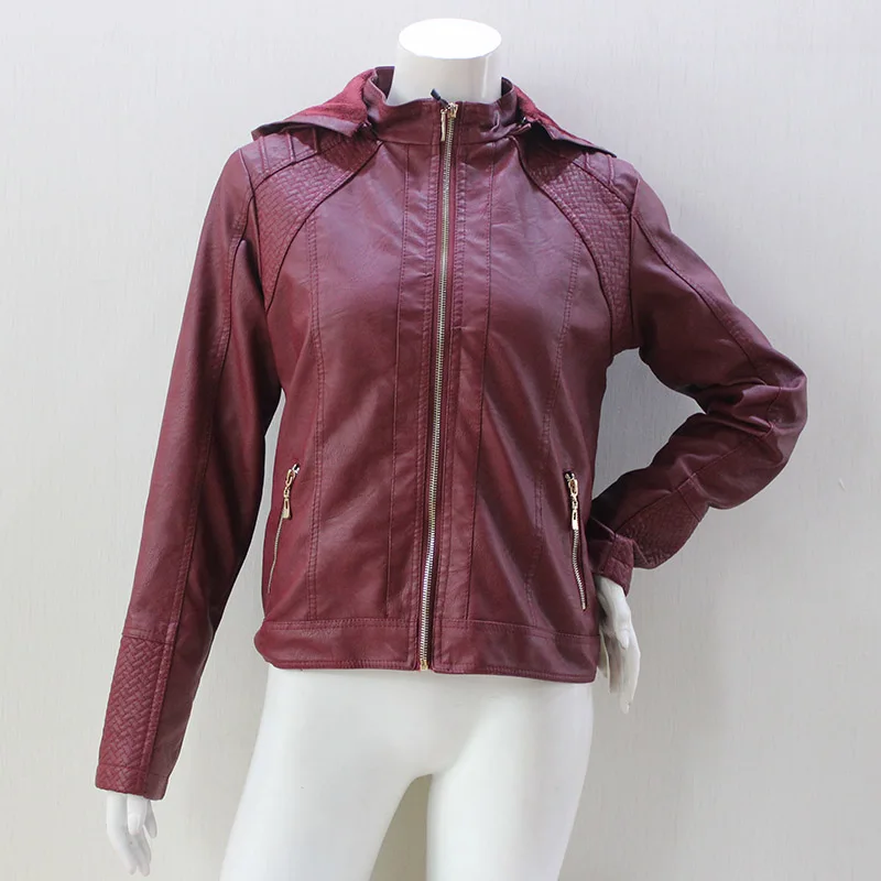 Venta al por mayor de las mujeres PU chaqueta ocio y motorstyle elegante PU chaqueta