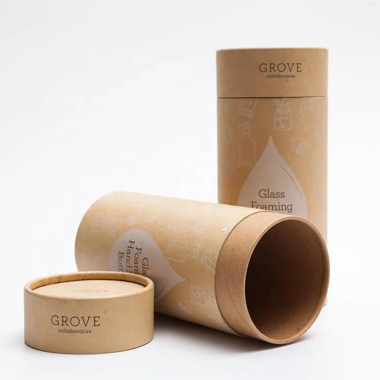 Custom Printing Food Packaging Coffee Tea Paper Tube Packaging Eco Friendly Cylinder Cardboard Loose Box Cans With Lid Food Grad