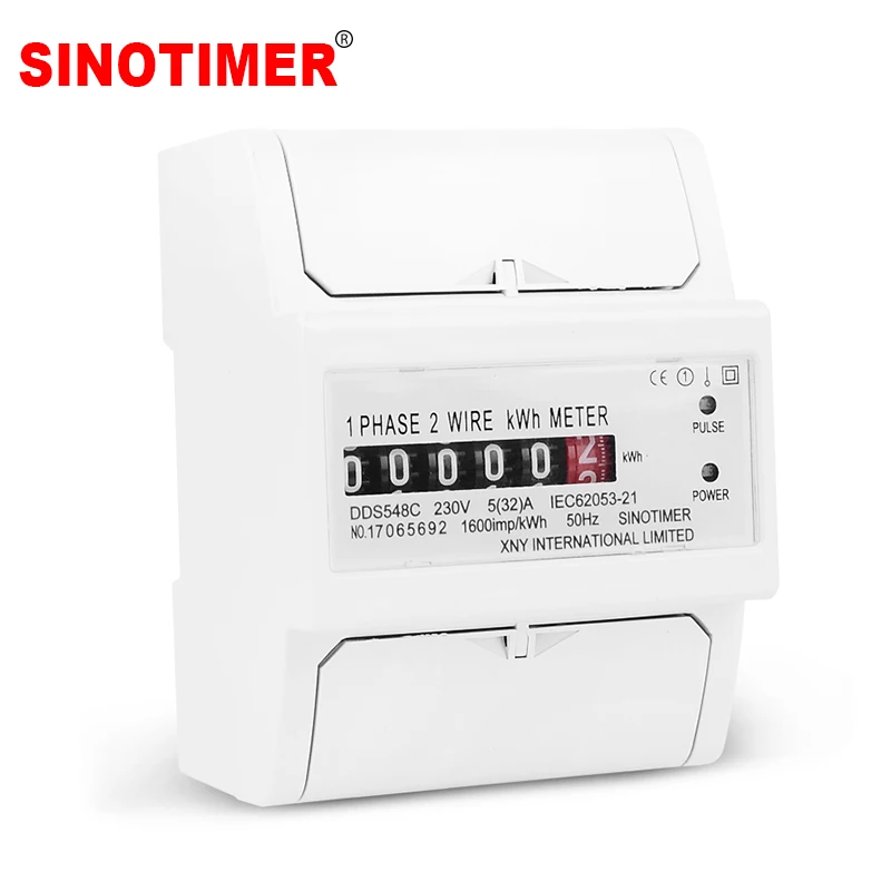 Factory Price Two Wire Energy Counter Meter Analog kWh 30(100)A 230V AC 50Hz Wattmeter Household Electric Din Rail Mount