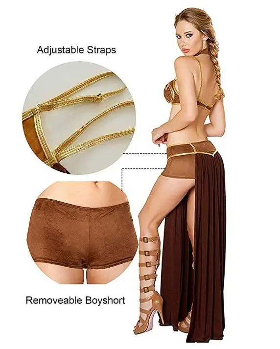 Ecowalson женский сексуальный костюм принцессы Leia раб костюм мисс манер униформа